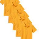 Gold (5-Pack) 12 5-Pack School Uniform Tagless Polo Tshirt for Little Boys & Big Boys